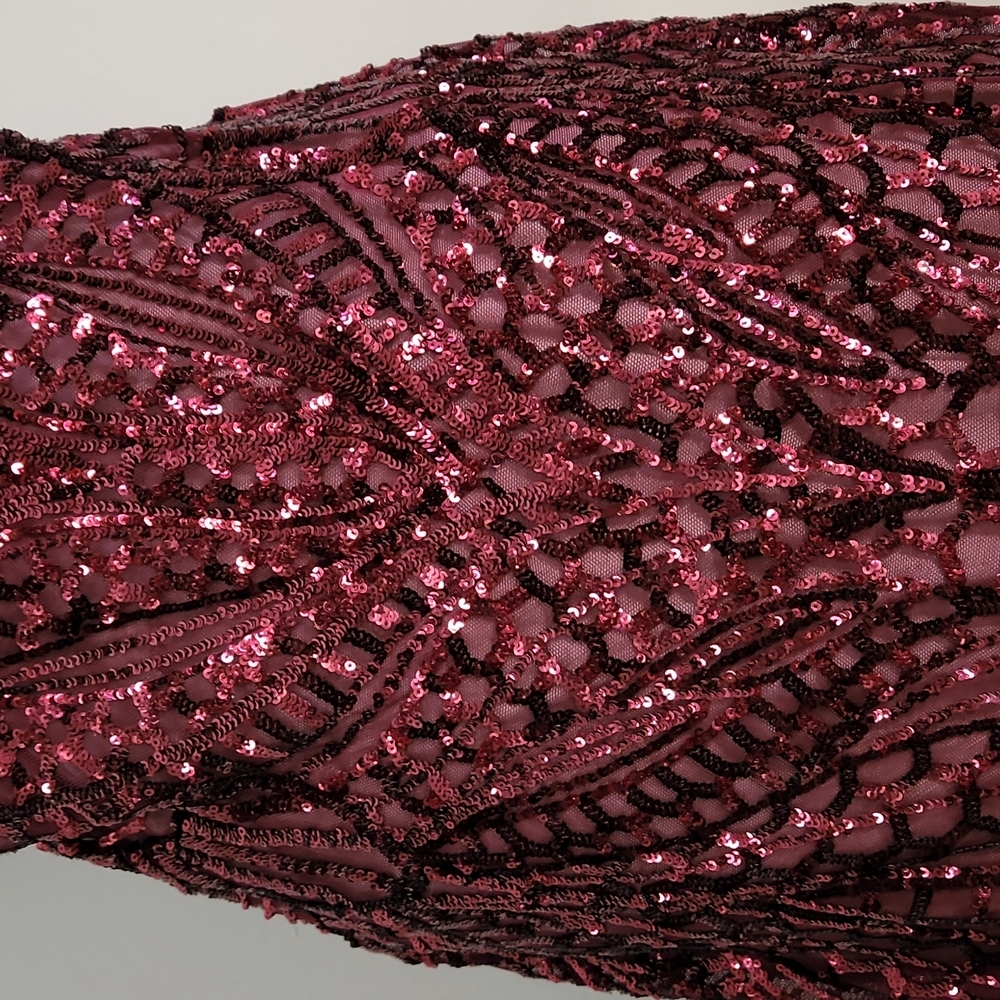 NW Nightway Sequined High Neck Backless Prom Dress - Picture 8 of 15